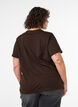 Organisch katoenen T-shirt met print aan de voorkant, Bruin, Model image number 2