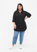 Lang effen overhemd van viscose, Black, Model image number 2