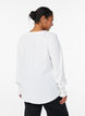 Blouse met smockmanchetten en V-hals, Vanille, Model image number 2