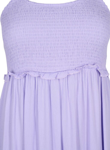 Viscose midi-jurk met smok, Lavender, Packshot image number 2