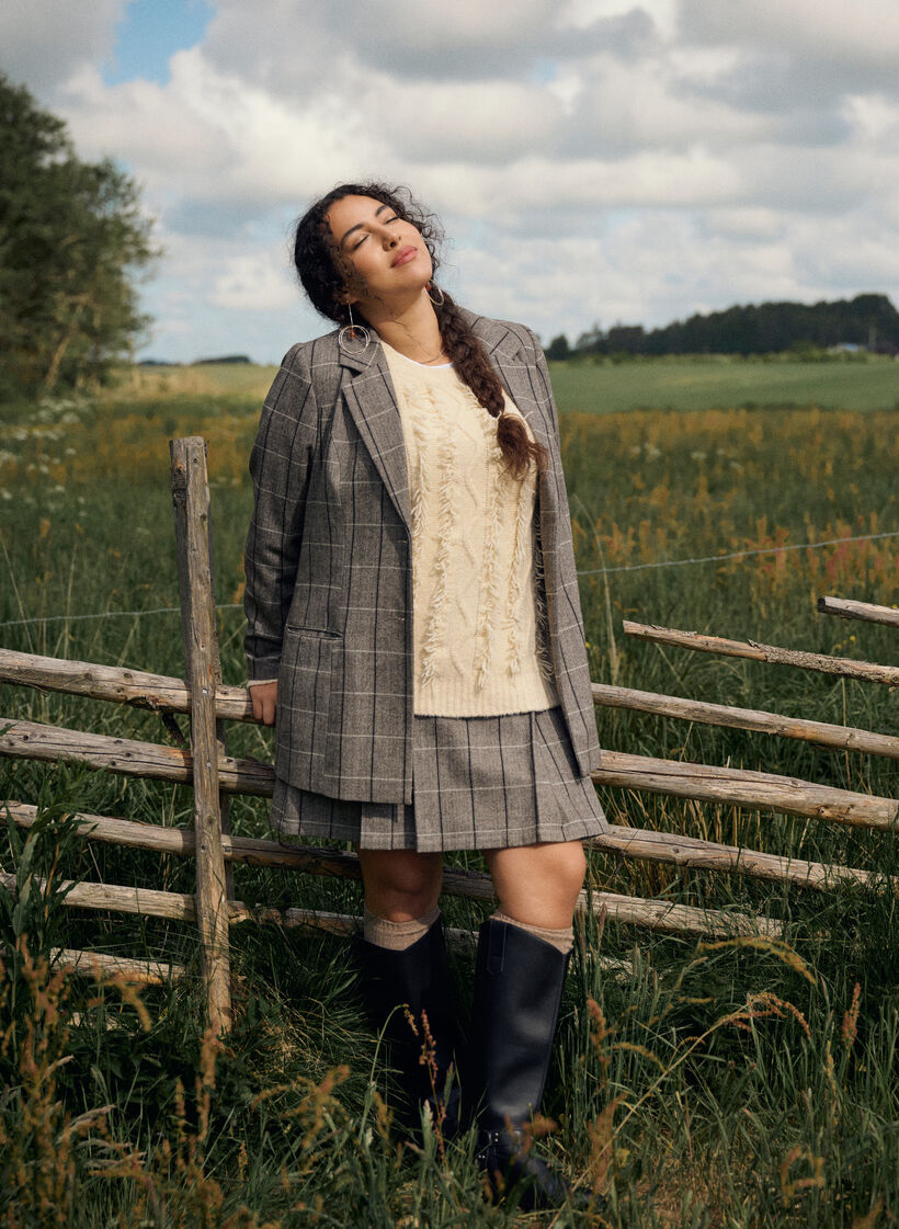 Geruite rok, Bruin, Image image number 0