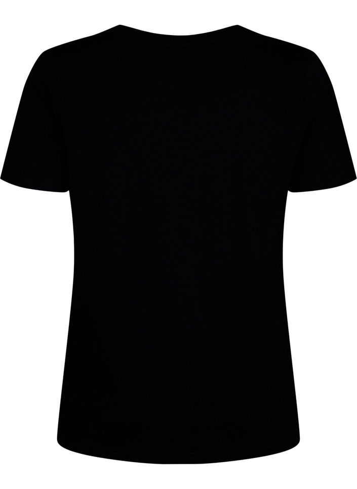 Katoenen T-shirt met ronde hals en print, Black W. Heart L., Packshot image number 1