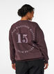 Sweatshirt met statementdetail, Bruin, Model image number 0