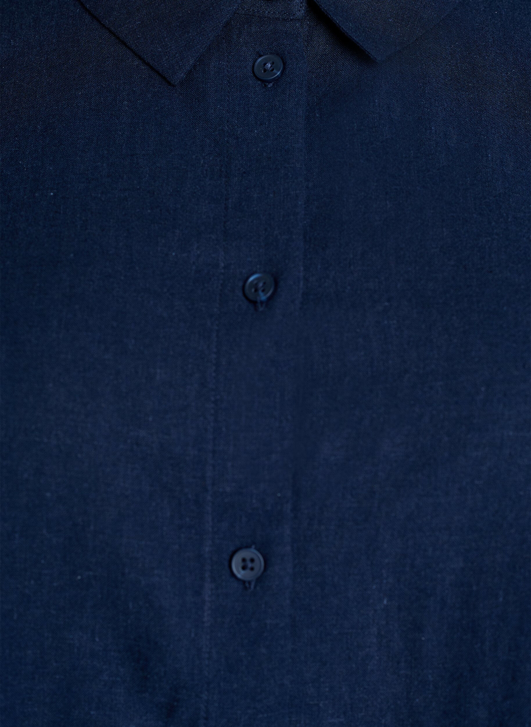 Zizzi Shirt met korte mouwen in linnen en viscose, Blauw, Packshot image number 2