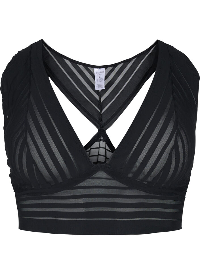 Bh in gestreept mesh, Black, Packshot image number 0