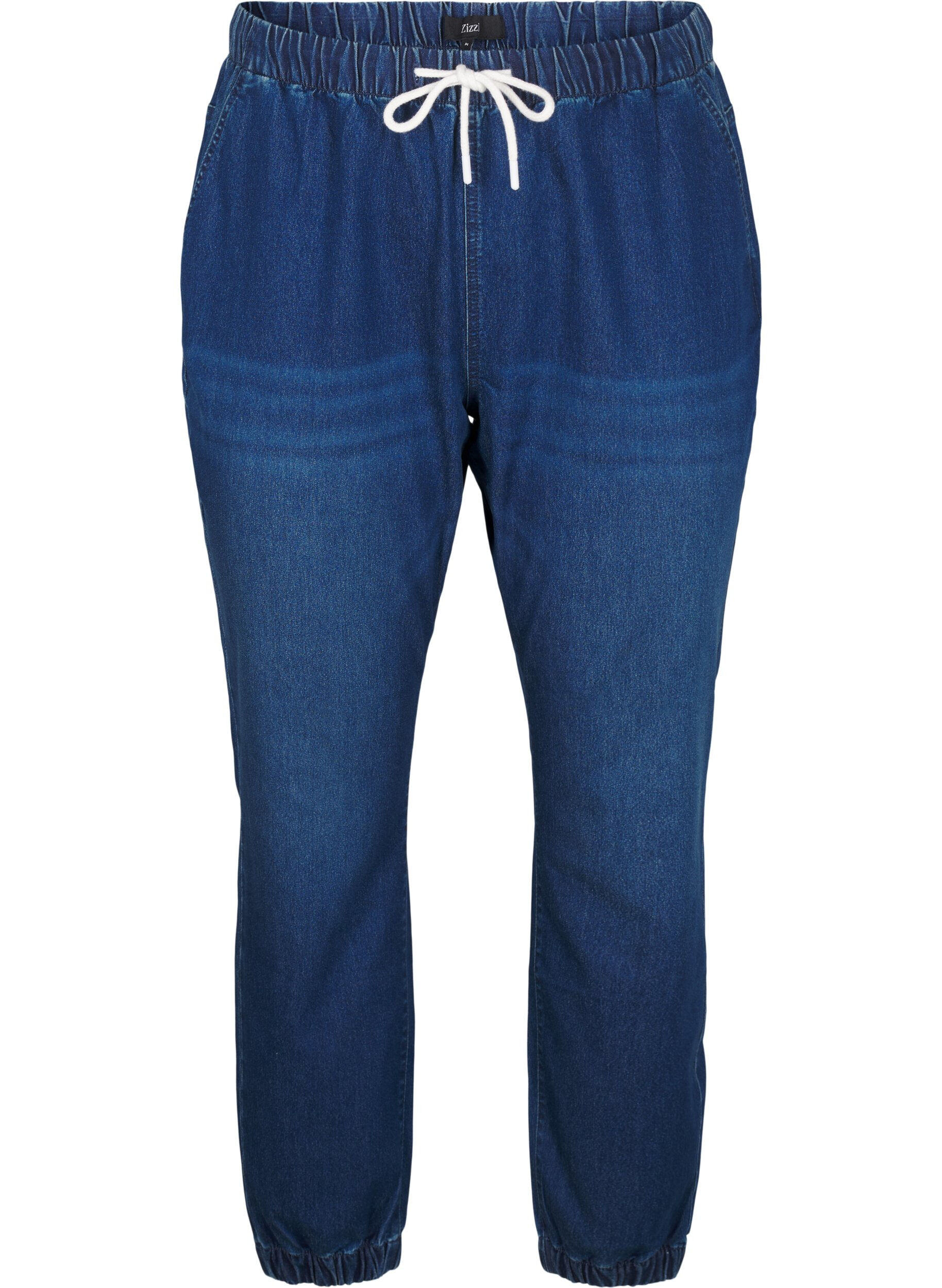 Denim joggers met zakken