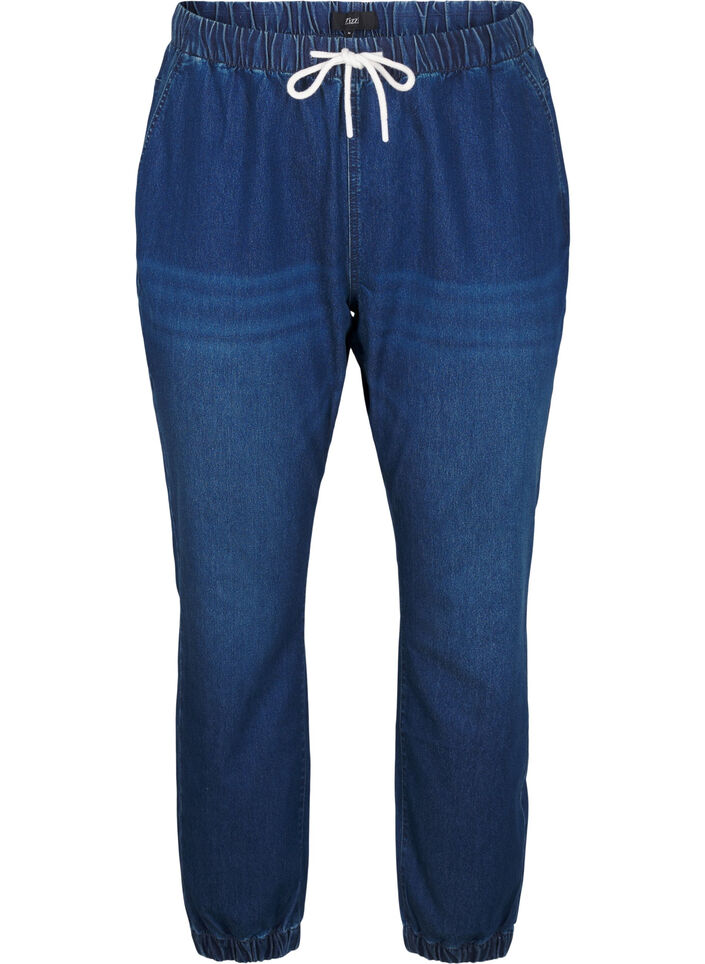 Denim joggers met zakken, Blauw, Packshot image number 0