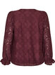 Blouse met lange mouwen met kantpatroon, Donker Bordeaux, Packshot image number 1
