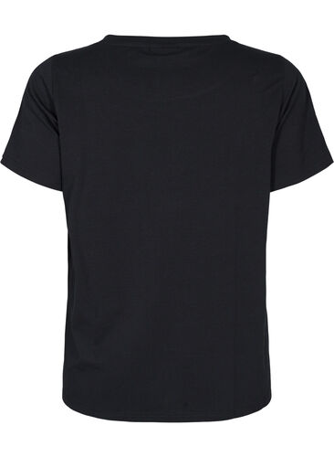 Katoenen t-shirt met opdruk en korte mouwen, Black Take The Time, Packshot image number 1