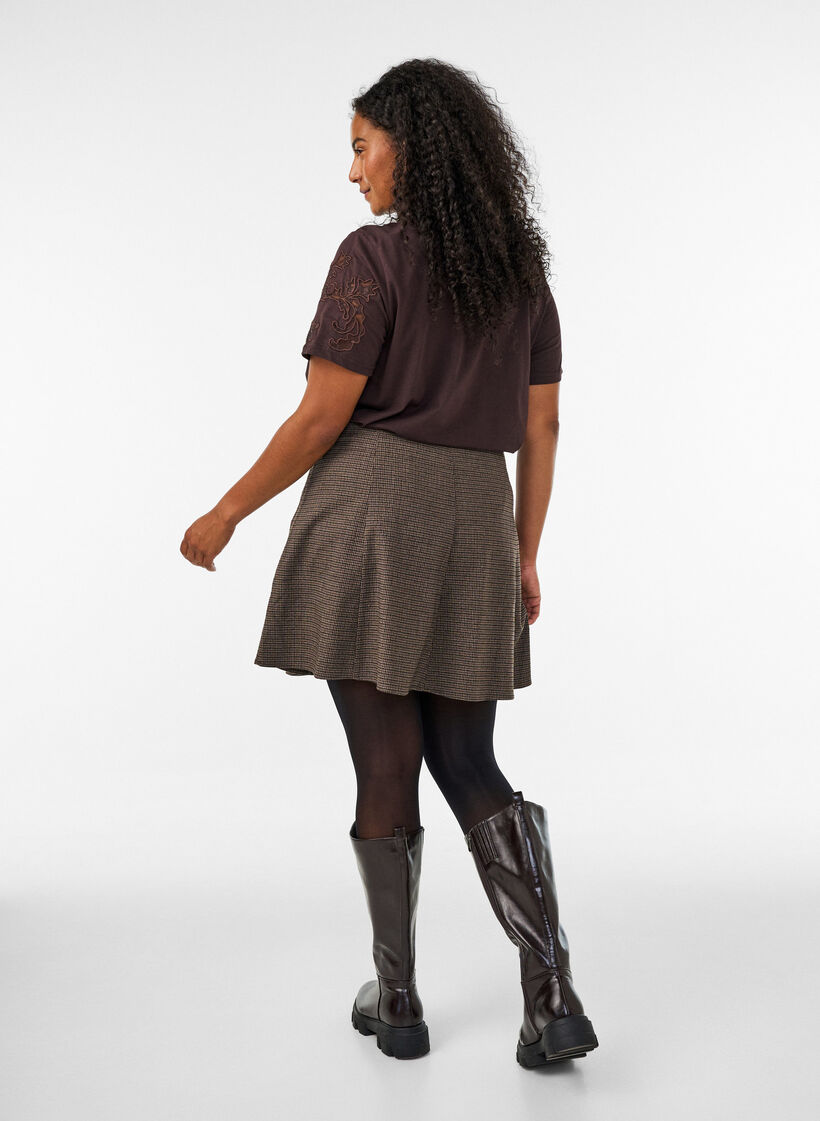 Kleine A-lijn rok, Bruin, Model image number 2