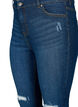 Super slanke destroyed Amy jeans met hoge taille, Dark blue, Packshot image number 2