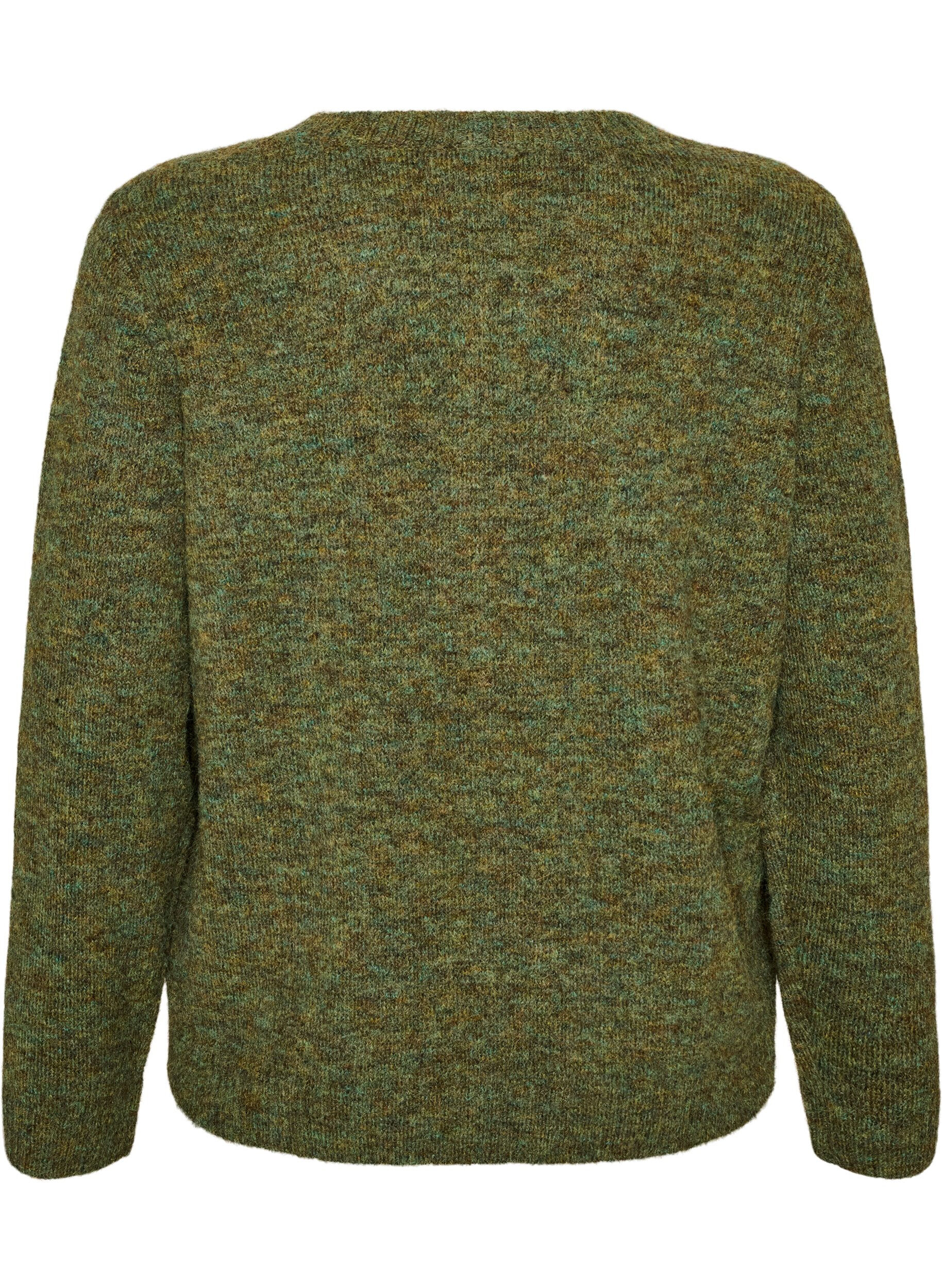 ZizziJumper met ronde hals en losse pasvorm, Groen, Packshot image number 1