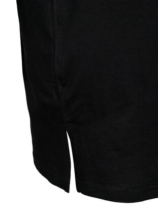 Effen kleur oversized v-hals t-shirt, Black, Packshot image number 3