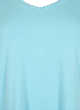 Basic t-shirt in effen kleur met katoen, Reef Waters, Packshot image number 2