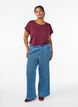 T-shirt met korte mouwen van katoenmix, Rood, Model image number 1