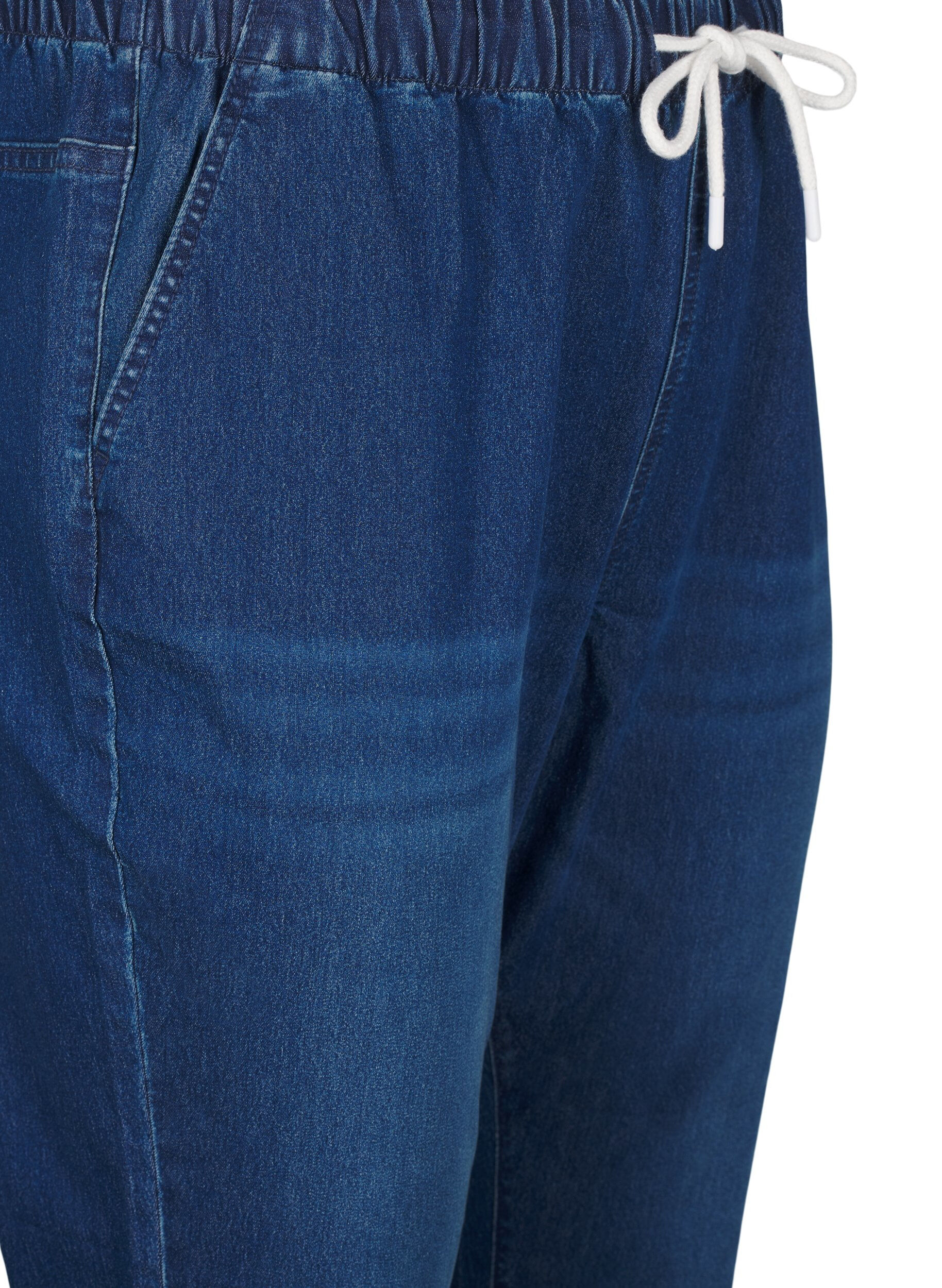 Zizzi Denim joggers met zakken, Blauw, Packshot image number 2