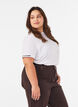 Katoenen T-shirt met geborduurde tekst, Wit, Model image number 0
