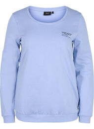 Katoenen sweatshirt met tekstprint, Blue Heron