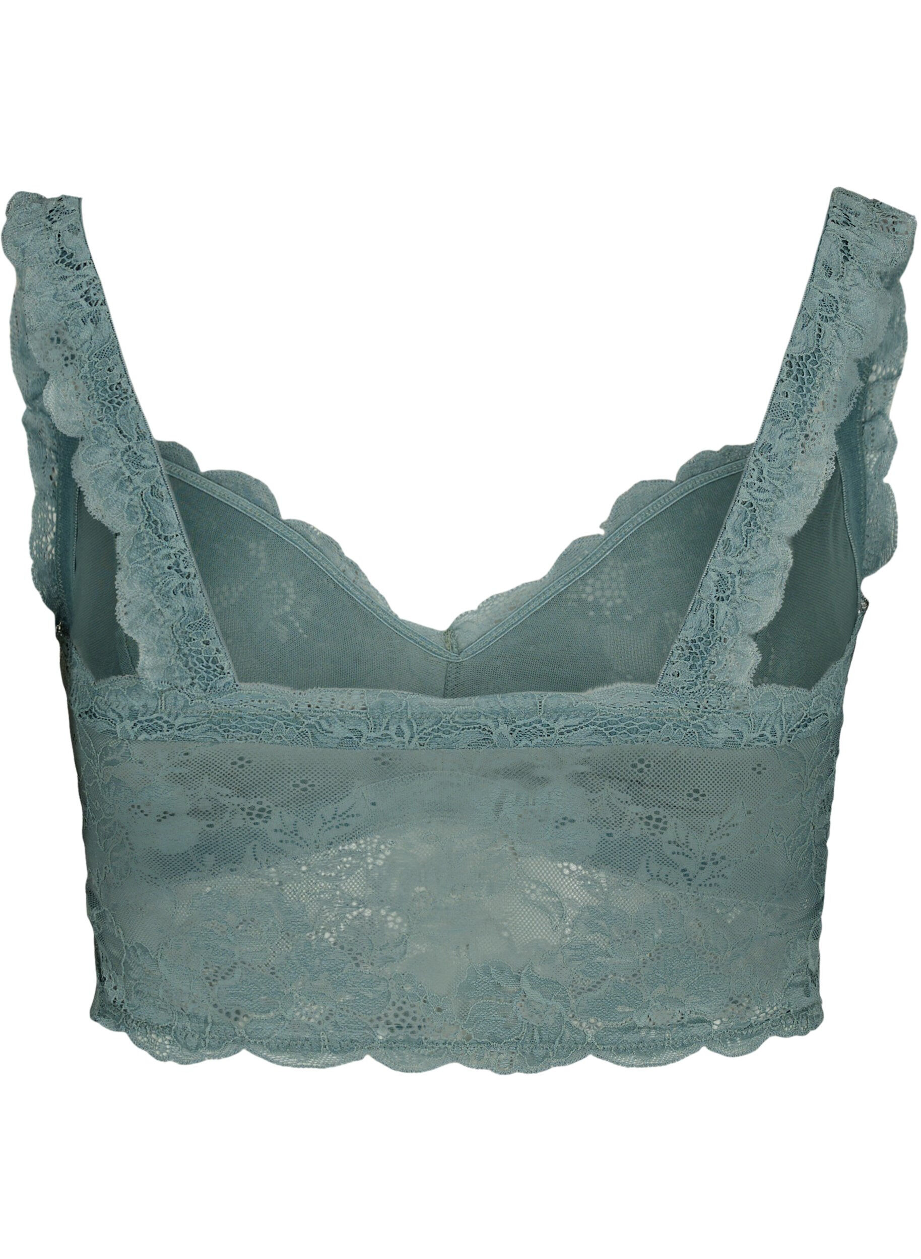 Zizzi Kanten bralette zonder beugel, Balsam Green Ass, Packshot image number 1