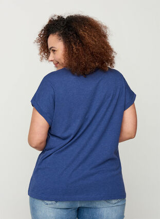 T-shirt met mix van katoen, Twilight Blue Mel., Model image number 1