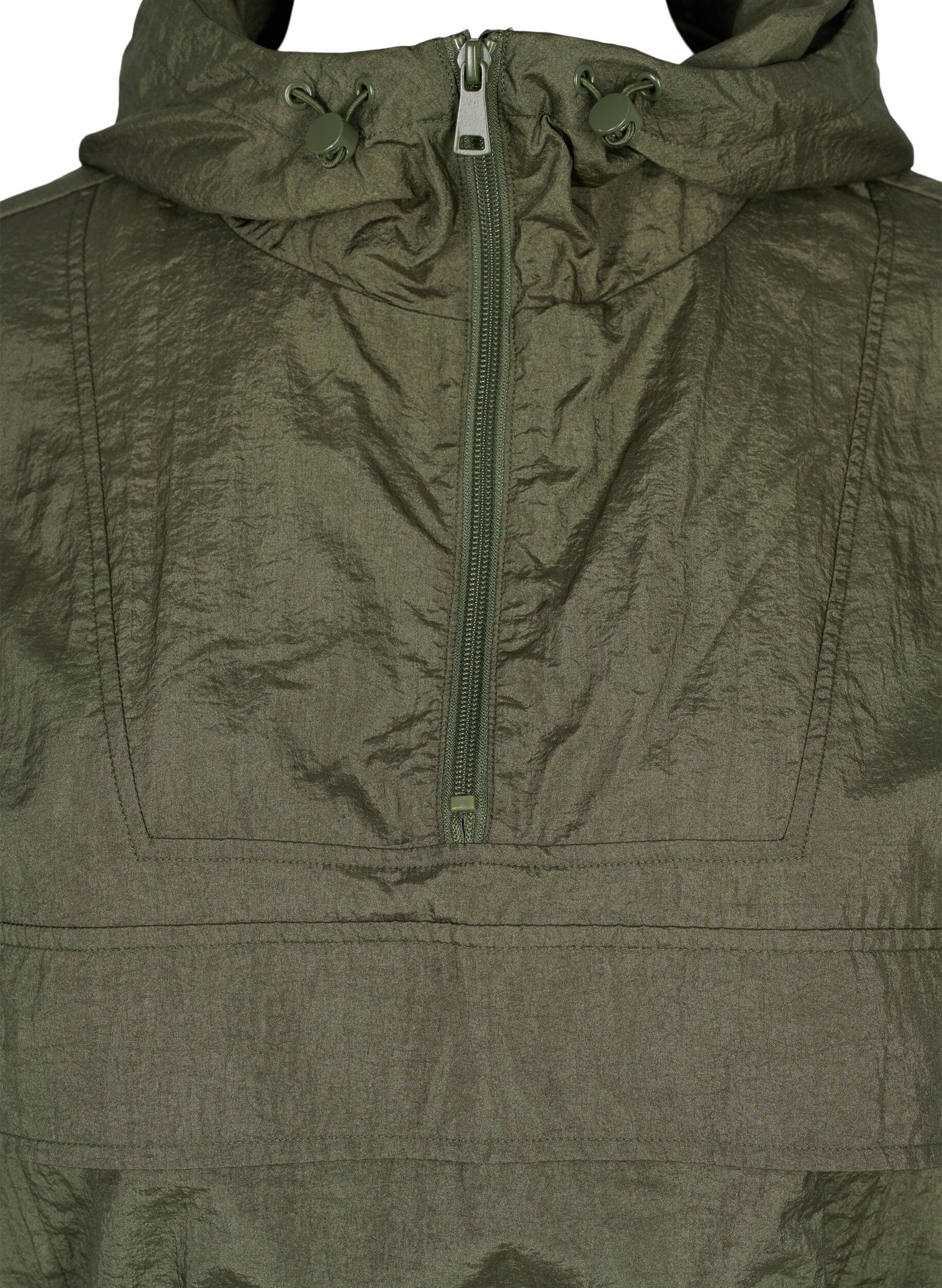 Zizzi Lange anorak met capuchon en zak, Grape Leaf, Packshot image number 2