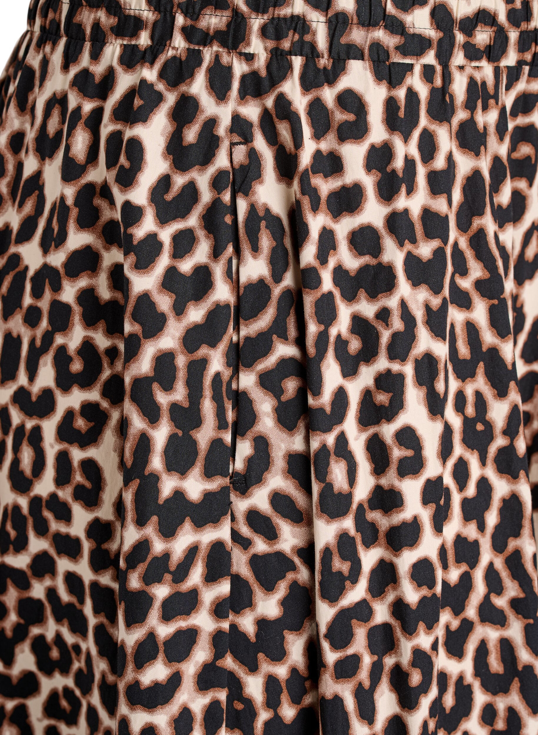 Zizzi A-lijn midirok met luipaardprint, Bruin, Packshot image number 3