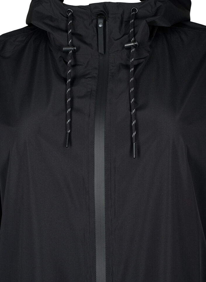 Regenjas met zakken en capuchon, Zwart, Packshot image number 2