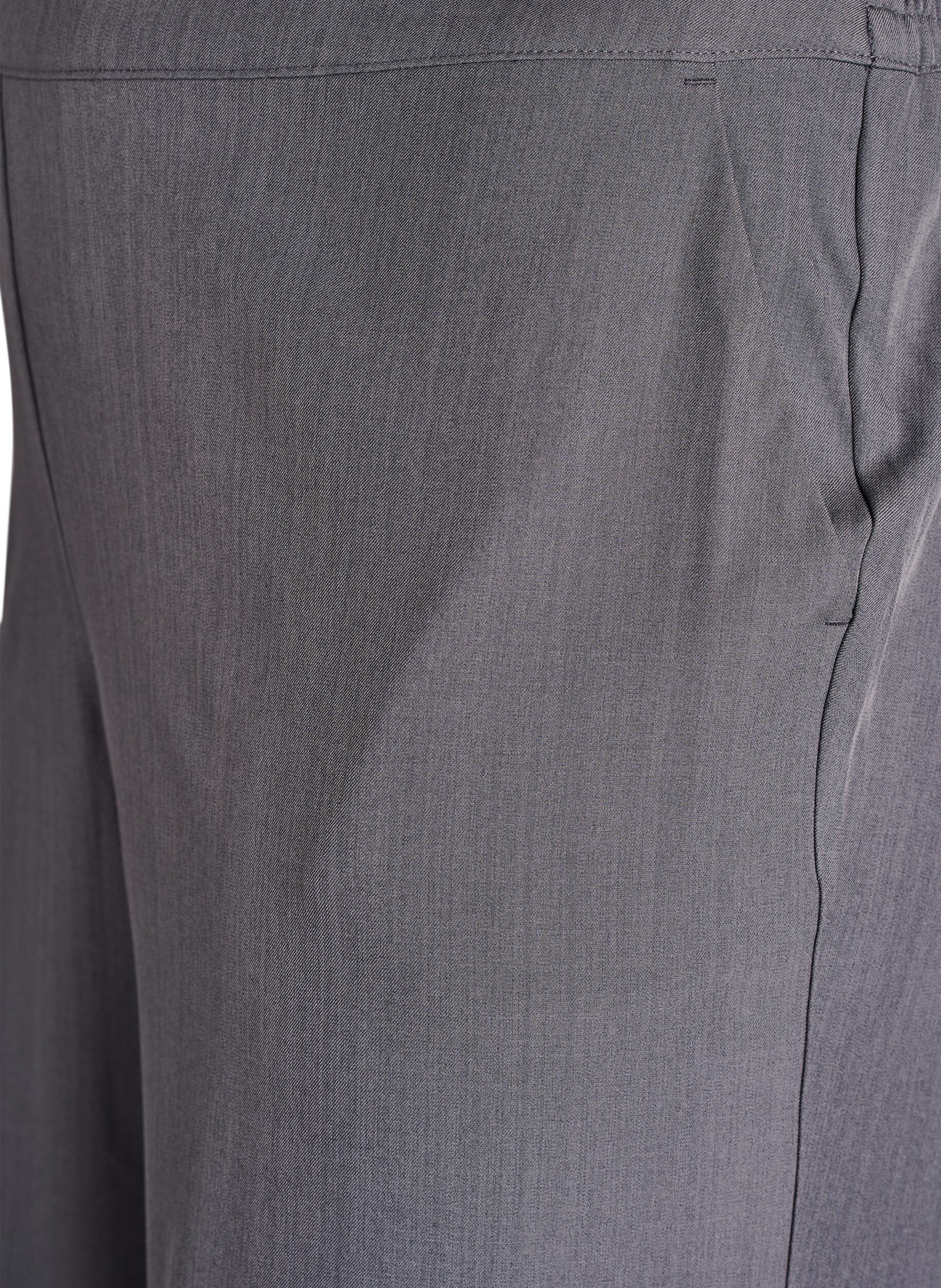 Zizzi Hoog getailleerde pantalon met wijde pijpen, Grijs, Packshot image number 2