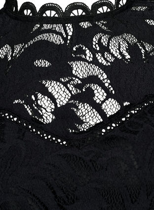 Kanten blouse met lange mouwen, Black, Packshot image number 2