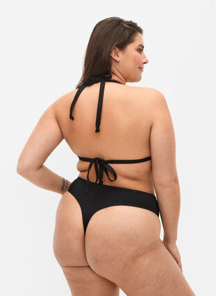 Bikini string met normale taille, Black, Model image number 1