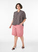 Blouse van viscose met bloemenprint, korte mouwen en smockdetails, Blauw, Model image number 1