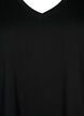 Effen kleur oversized v-hals t-shirt, Zwart, Packshot image number 2