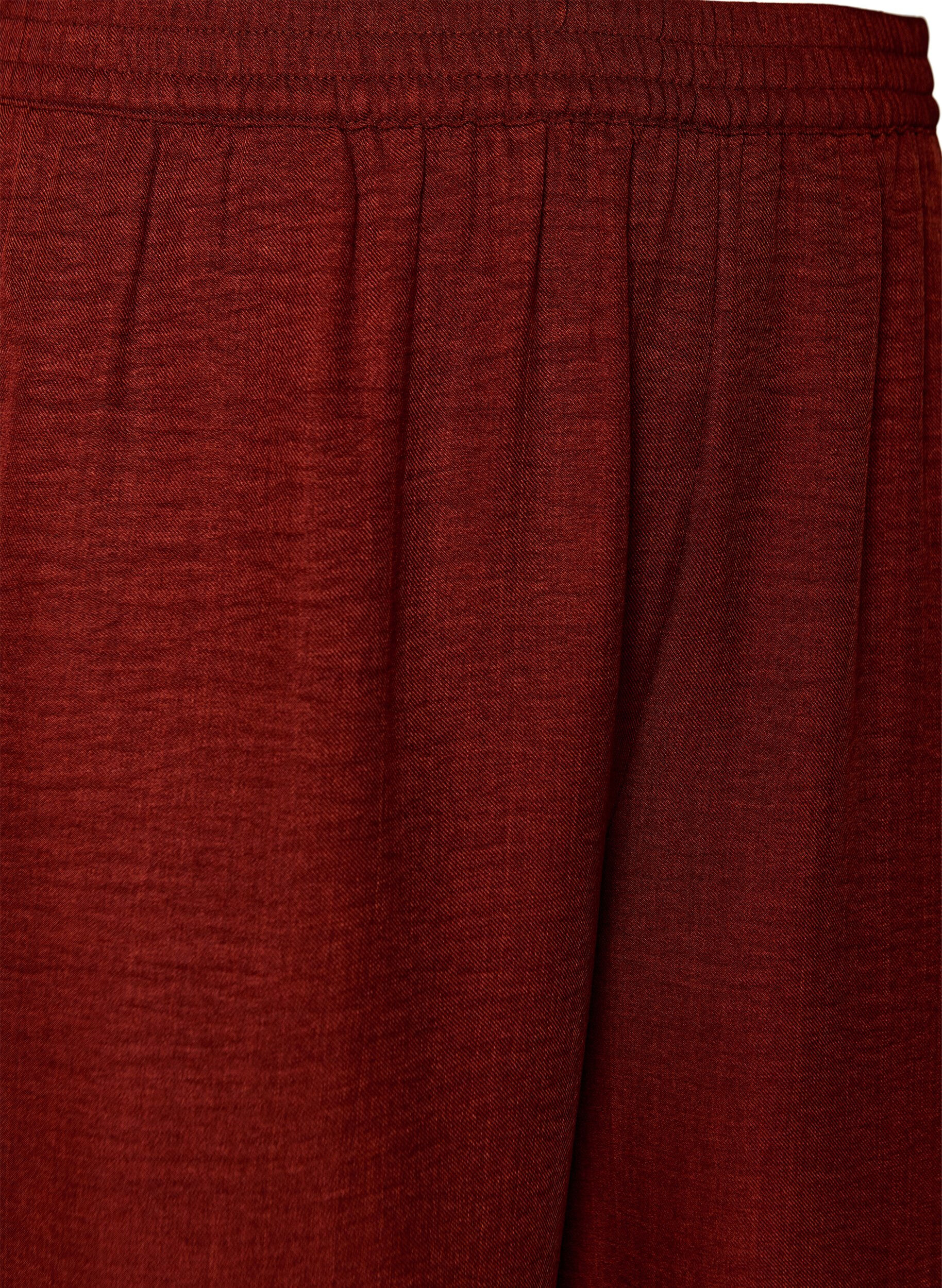 ZizziLosse broek met elastische tailleband en zakken, Rood, Packshot image number 2