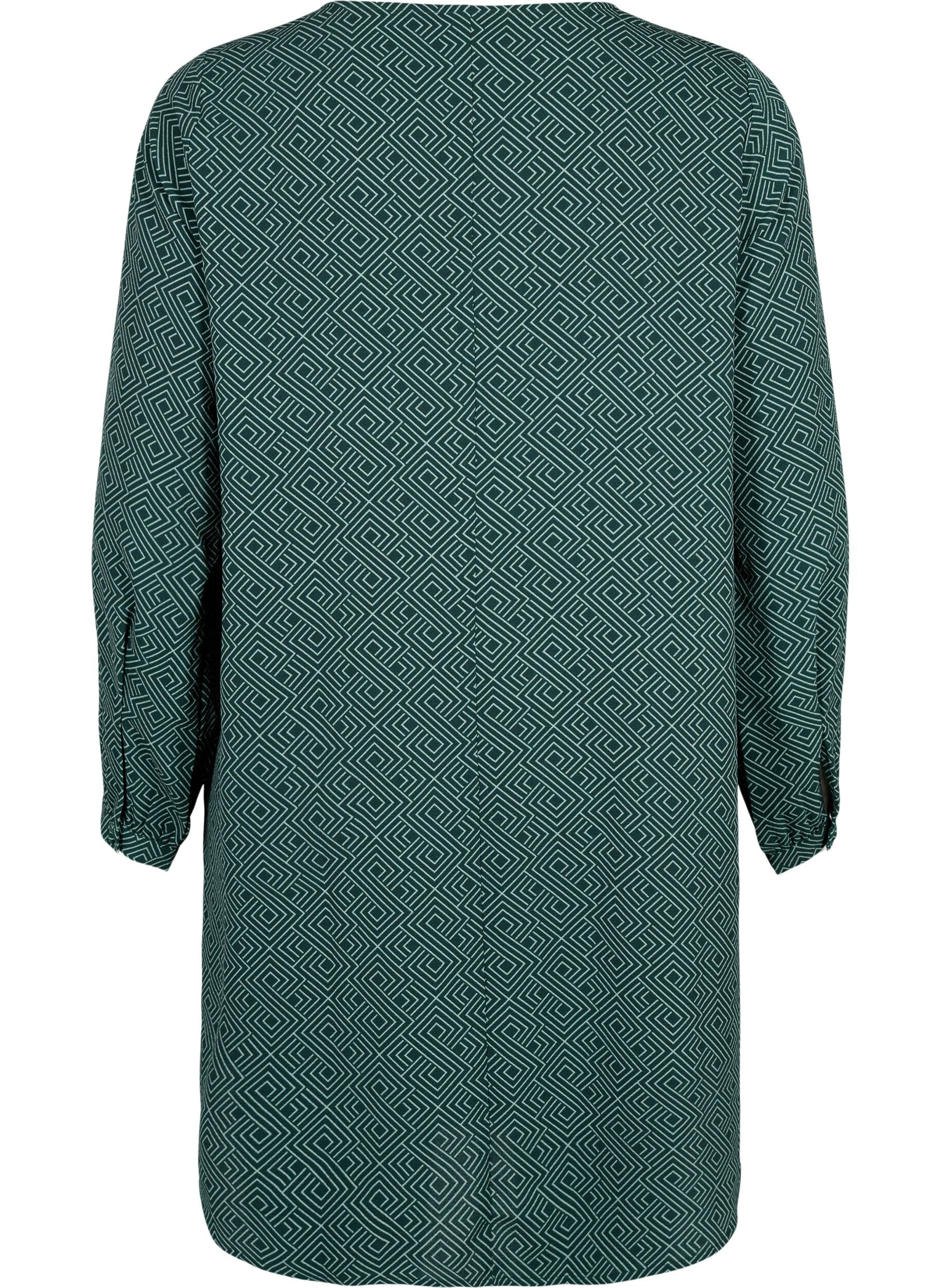 Zizzi Jurk met V-hals en print, Scarab Graphic AOP, Packshot image number 1