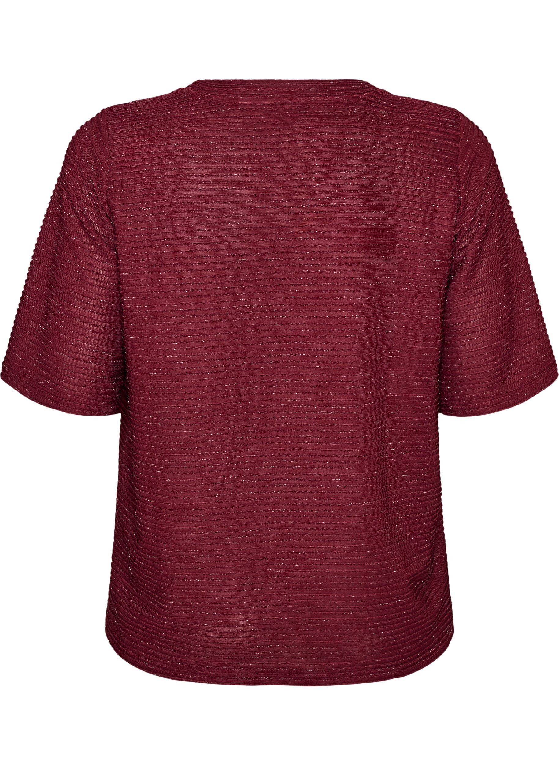 ZizziBlouse met structuur en glitter, Rood, Packshot image number 1