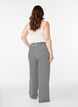 Gestreepte pyjamabroek met een high waist en wijde pijpen, Zwart, Model image number 1
