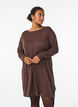Gebreide jurk in katoen-viscose blend, Bruin, Model image number 0