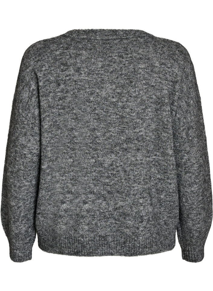 Jumper met bloemenapplicatie, Grijs, Packshot image number 1