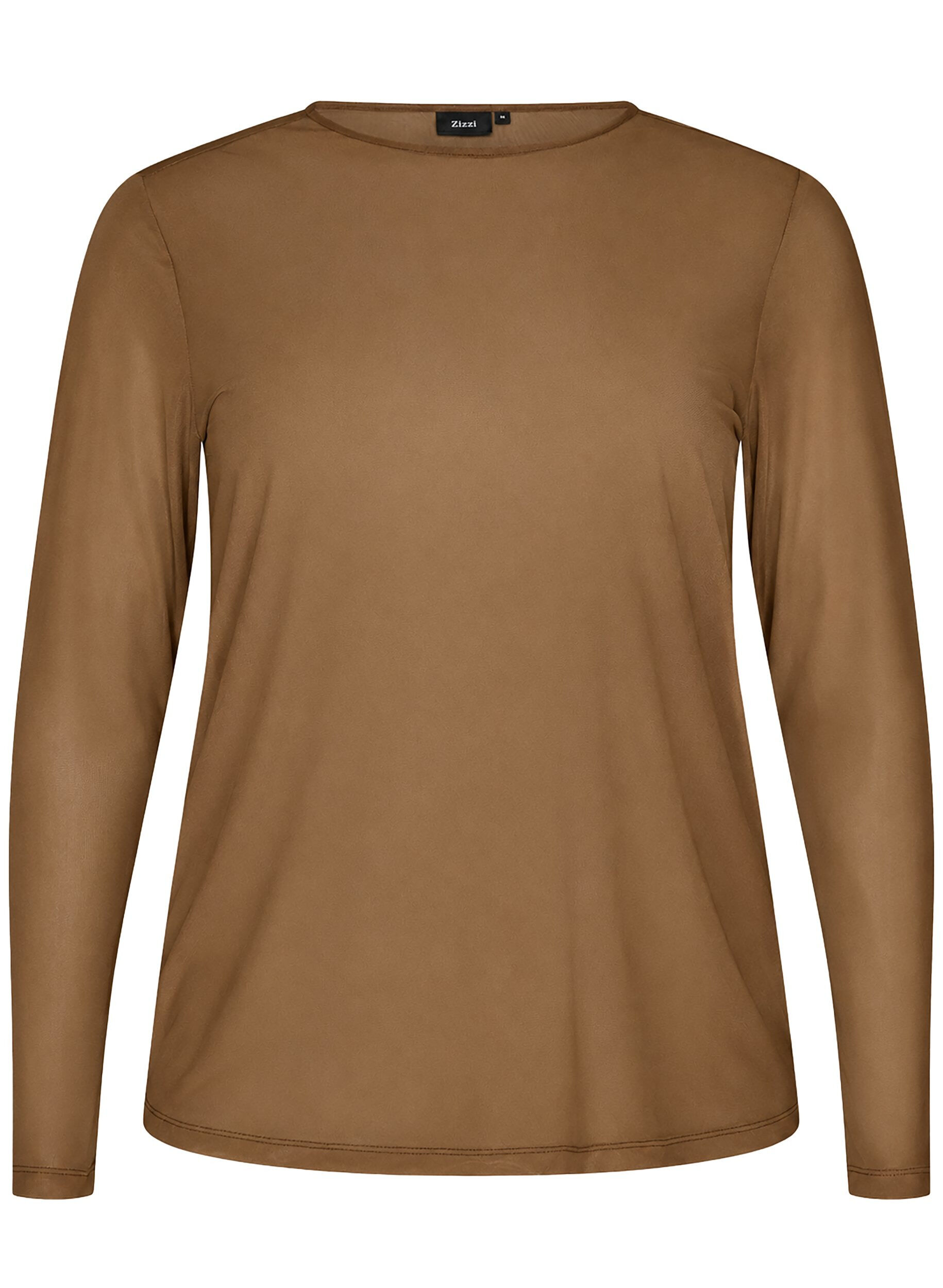 Mesh blouse met lange mouwen
