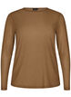 Mesh blouse met lange mouwen, Bruin, Packshot image number 0