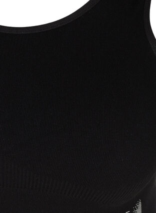 Sport-bh met gekruiste rug en effen kleur, Black, Packshot image number 2