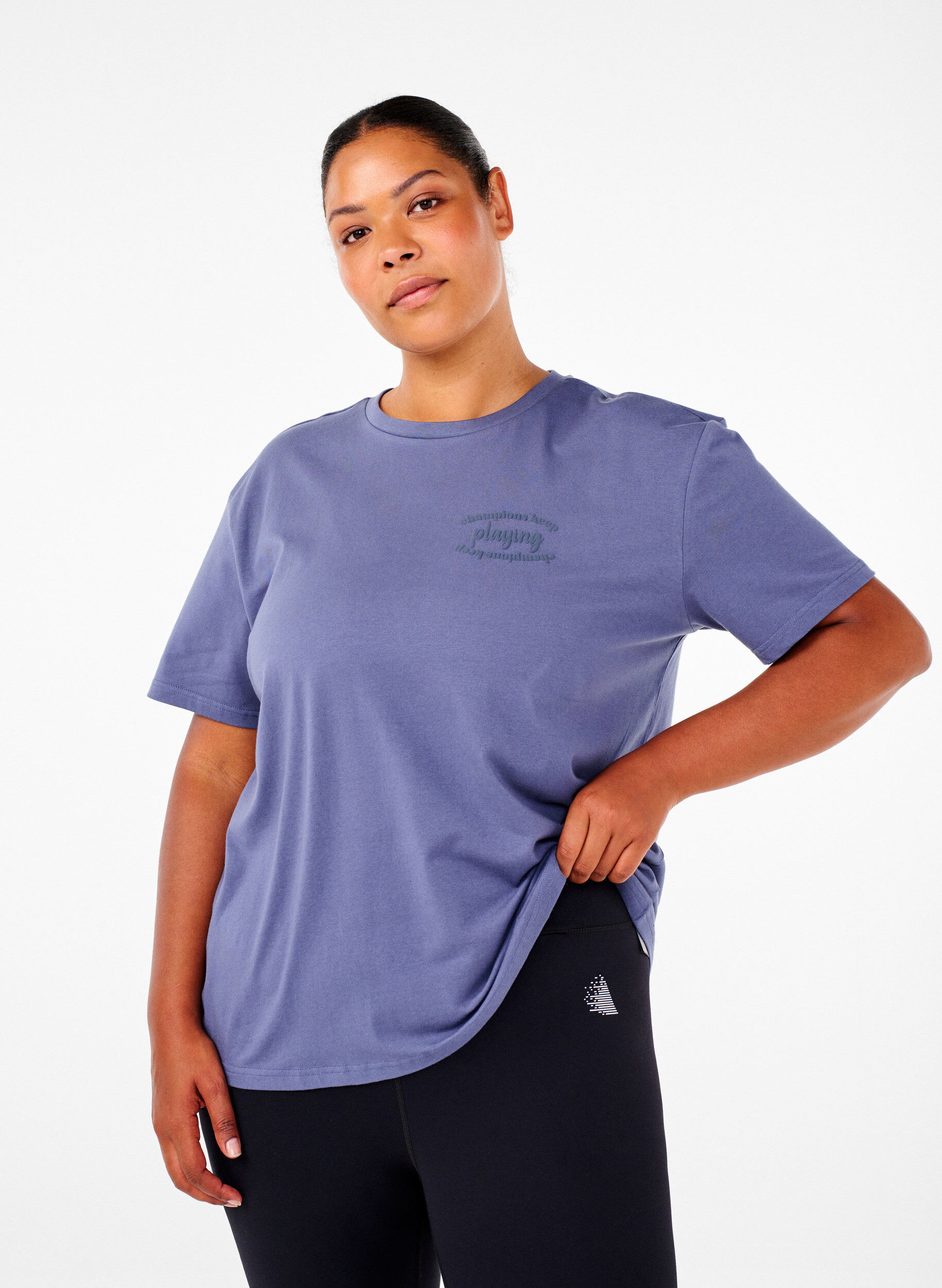 ZizziSportief T-shirt in biologische katoen, , Model image number 0