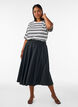 Boxy T-shirt met gestreept patroon, Zwart, Model image number 1