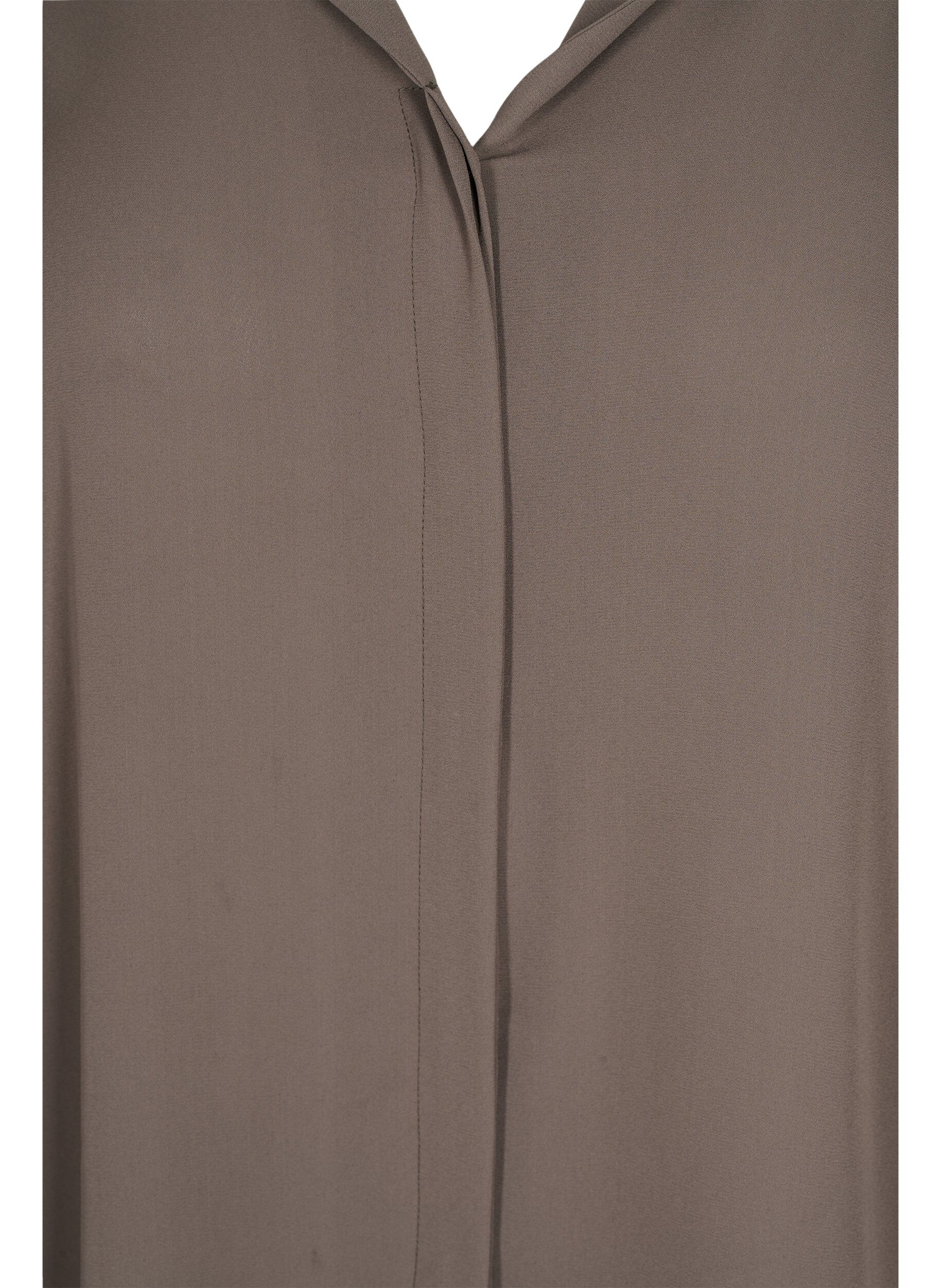 Zizzi Effen kleur overhemd met v-hals, Falcon, Packshot image number 2