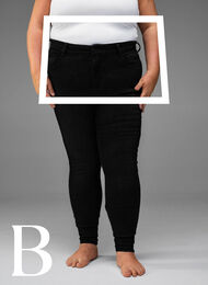 Super smalle jeans met hoge taille, Black, Model