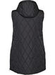 Halflang gewatteerd gilet met capuchon, Zwart, Packshot image number 1