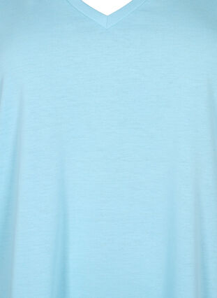 T-shirt met korte mouwen en v-hals, Sky Blue, Packshot image number 2