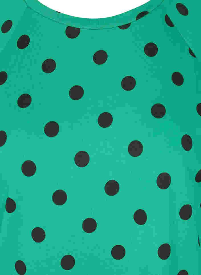 Jurk met polka stippen en 3/4 mouwen, Jolly Green Dot, Packshot image number 2