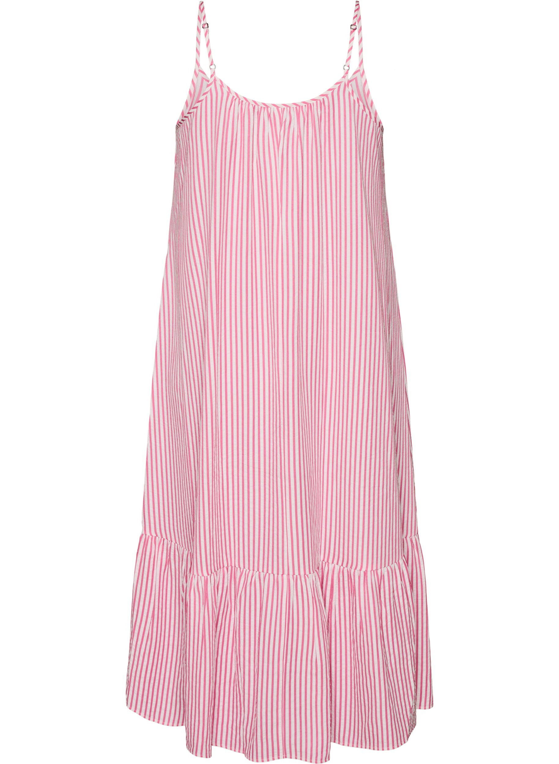ZizziZomerjurk met strepen en A-lijn pasvorm, Roze, Packshot image number 1
