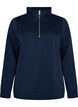 Sweatshirt met hoge kraag en ritssluiting, Blauw, Packshot image number 0